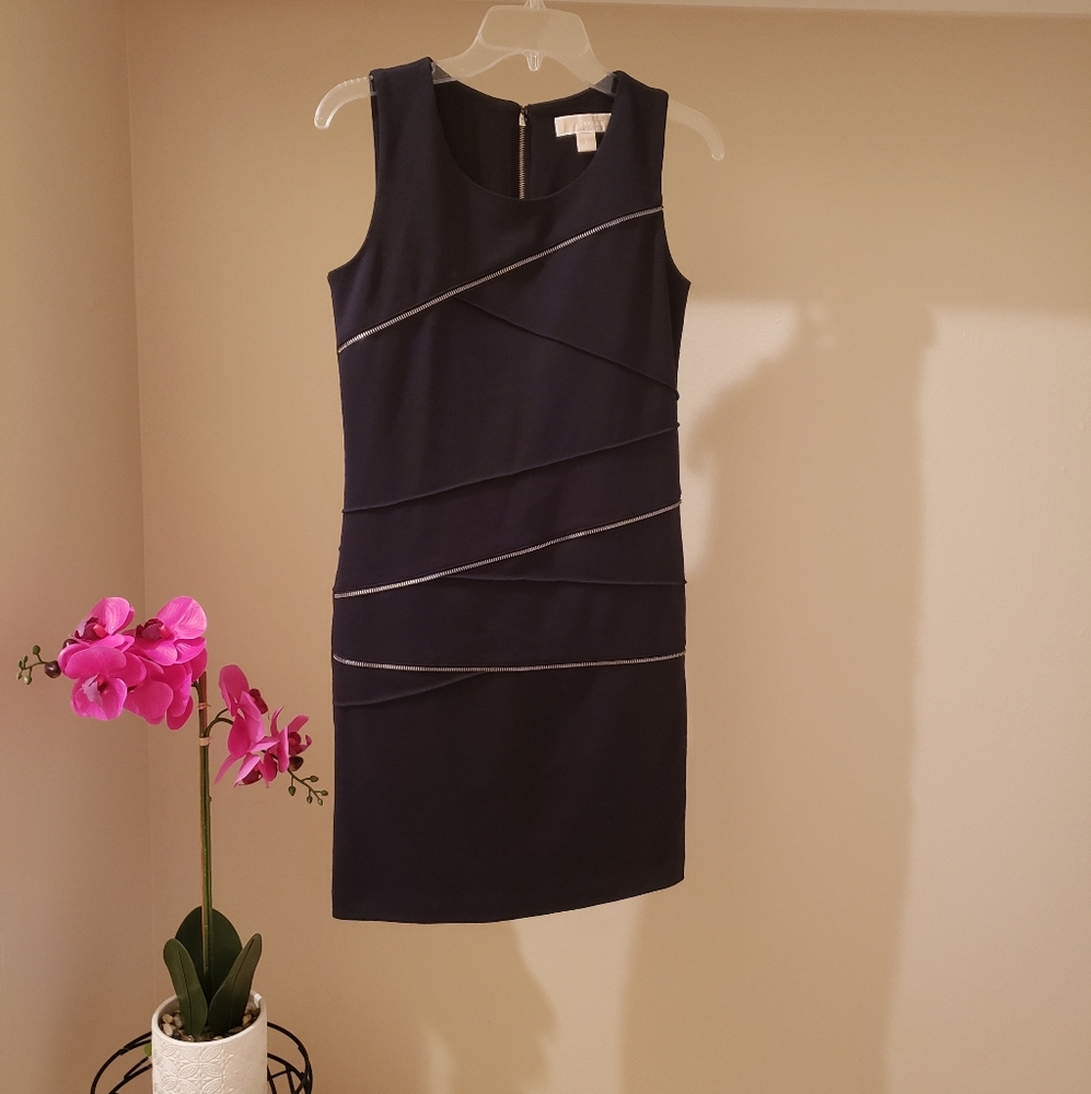 MICHAEL Michael Kors BLACK COCKTAIL ZIPPER DRESS SZ 2